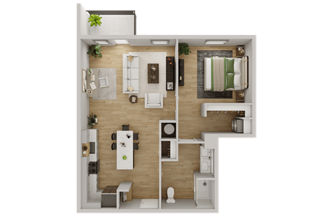 a floor plan of a house with a bedroom and a bathroom